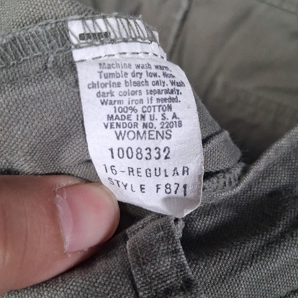 VTG Made In USA Women's LL Bean Khaki Shorts Size 16 Canvas High-Rise Inseam 8" - Picture 8 of 8